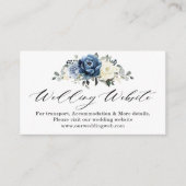 Carte D'accompagnement Dusty Blue Navy Champagne Ivory Mariage Website (Devant)