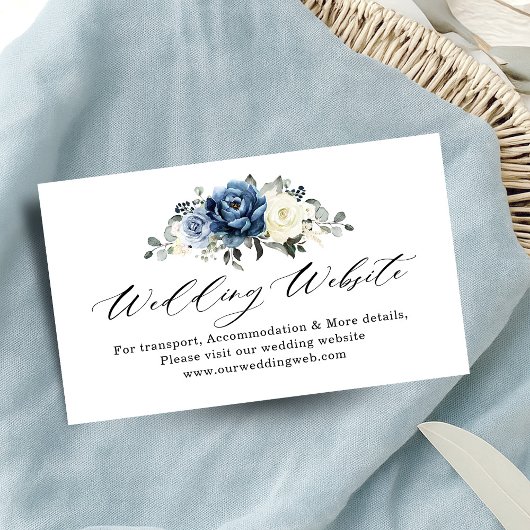 Carte D'accompagnement Dusty Blue Navy Champagne Ivory Mariage Website