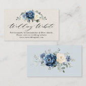 Carte D'accompagnement Dusty Blue Navy Champagne Ivory Mariage Website En (Devant / Derrière)