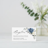 Carte D'accompagnement Dusty Blue Navy Champagne Ivory Wedding Réception (Debout devant)