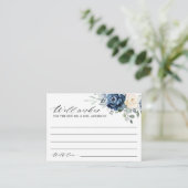 Carte D'accompagnement Dusty Blue Navy Champagne Ivory Wishing well (Debout devant)