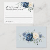 Carte D'accompagnement Dusty Blue Navy Champagne Ivory Wishing well (Devant / Derrière)