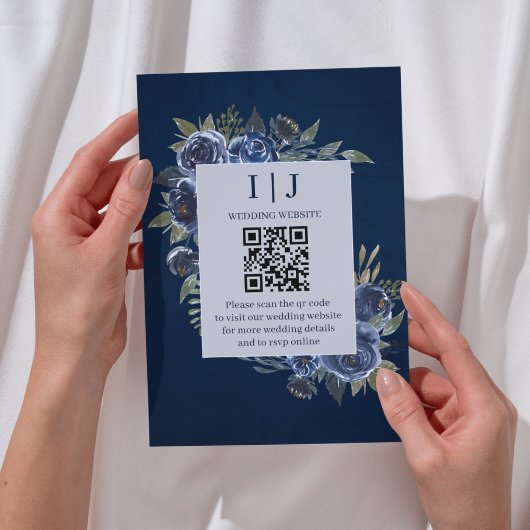 Carte D'accompagnement Dusty Blue Navy Champagne Mariage d'ivoire