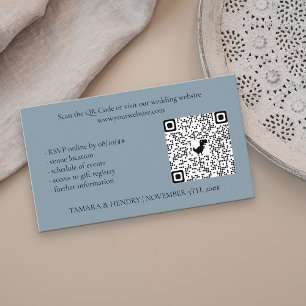 Carte D'accompagnement Dusty Blue Online RSVP QR Code Mariage
