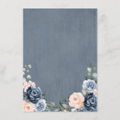 Carte D'accompagnement Dusty Blue Peach Blush Détails de Mariage Géométri (Dos)