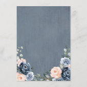 Carte D'accompagnement Dusty Blue Peach Blush Détails de mariage géométri (Dos)