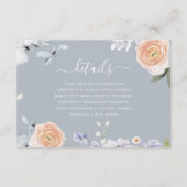 Carte D'accompagnement Dusty Blue & Peach Modern Mariage Détails (Devant)