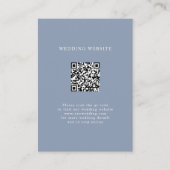 Carte D'accompagnement Dusty Blue QR Code Détails minimaux du Mariage (Devant)