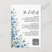 Carte D'accompagnement Dusty Blue & Sage Boho Wildflowers QR Code Details (Devant)