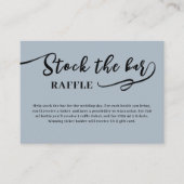 Carte D'accompagnement Dusty Blue Script Stock le bar Salon de mariage  (Devant)