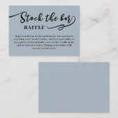 Carte D'accompagnement Dusty Blue Script Stockez le bar Baby Shower  (Devant / Derrière)