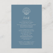 Carte D'accompagnement Dusty Blue Seashell Beach Destination Mariage (Devant)