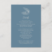 Carte D'accompagnement Dusty Blue Seashell Beach Destination Mariage (Devant)