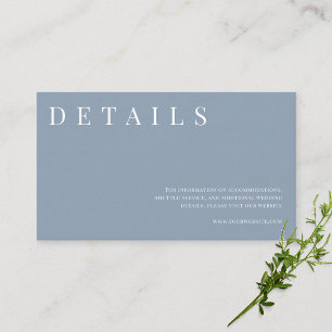 Carte D'accompagnement Dusty Blue Simple Détails du Mariage officiel