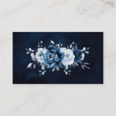 Carte D'accompagnement Dusty Blue Slate Navy Floral chic Mariage Website (Dos)