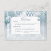Carte D'accompagnement Dusty Blue Snowflake Détails moderne Mariage (Devant)