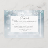 Carte D'accompagnement Dusty Blue Snowflake Sky Détails moderne Mariage (Devant)