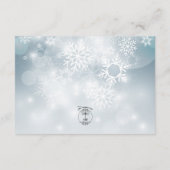 Carte D'accompagnement Dusty Blue Snowflake Sky Réception moderne (Dos)
