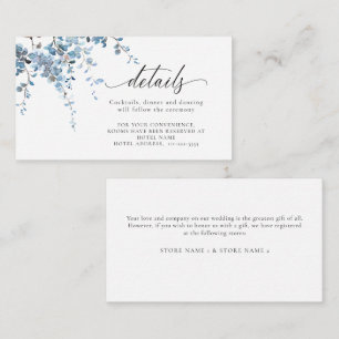 Carte D'accompagnement Dusty Blue Spring Wisteria Détails du Mariage Flor