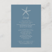 Carte D'accompagnement Dusty Blue Starfish Beach Destination Mariage (Devant)