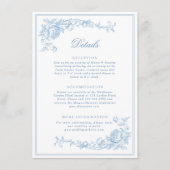 Carte D'accompagnement Dusty Blue Victorian Détails du Mariage (Devant)