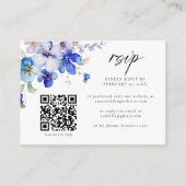 Carte D'accompagnement Dusty Blue violet Floral QR Code Mariage RSVP (Devant)
