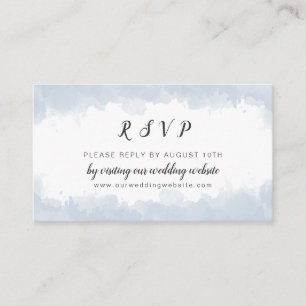 Carte D'accompagnement Dusty Blue Watercolor site du mariage RSVP