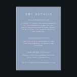 Carte D'accompagnement Dusty Blue Wedding Details<br><div class="desc">Elegant classic dusty blue wedding details card</div>