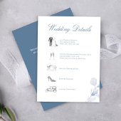 Carte D'accompagnement Dusty Blue Wedding Details QR Code Insert