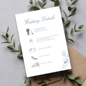 Carte D'accompagnement Dusty Blue Wedding Details QR Code Insert