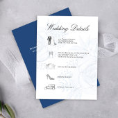 Carte D'accompagnement Dusty Blue Wedding Details QR Code Insert