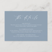 Carte D'accompagnement Dusty Blue Wedding Enclosure Card (Devant)