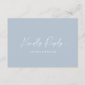 Carte D'accompagnement Dusty Blue Wedding RSVP Card with QR Code (Devant)