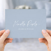 Carte D'accompagnement Dusty Blue Wedding RSVP Card with QR Code