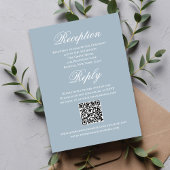 Carte D'accompagnement Dusty Blue Wedding Script RSVP Reception 