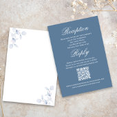 Carte D'accompagnement Dusty Blue Wedding Script RSVP Reception 