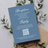 Carte D'accompagnement Dusty Blue Wedding Script RSVP Reception 