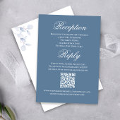 Carte D'accompagnement Dusty Blue Wedding Script RSVP Reception 