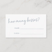 Carte D'accompagnement Dusty Blue & White Minimal Combien de Baisers Jeu (Devant)