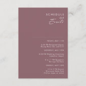 Carte D'accompagnement Dusty Boho | Calendrier des événements violet et R (Devant)