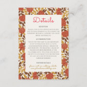 Carte D'accompagnement Dusty Brunt Orange Peony Flowers Mariage de automn (Devant)