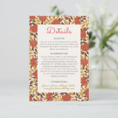 Carte D'accompagnement Dusty Brunt Orange Peony Flowers Mariage de automn (Debout devant)