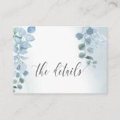 Carte D'accompagnement Dusty Eucalyptus Elégant Green Détails Mariage (Devant)