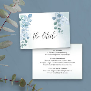 Carte D'accompagnement Dusty Eucalyptus Elégant Green Détails Mariage