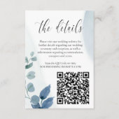 Carte D'accompagnement Dusty Eucalyptus Mariage Détails du site web QR Co (Devant)