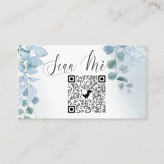 Carte D'accompagnement Dusty Eucalyptus Online RSVP QR Code Mariage (Devant)