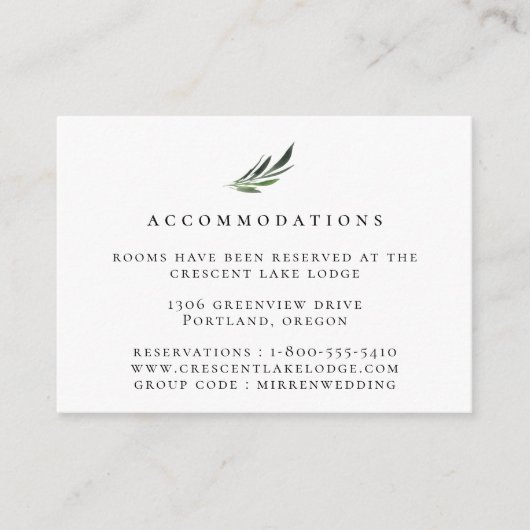 Carte D'accompagnement Dusty Mauve Botanical Mariage Hébergements (Devant)