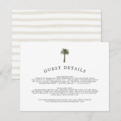 Carte D'accompagnement Dusty Palms | Info pour les invités de mariage (Devant / Derrière)