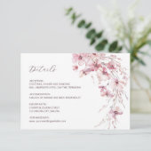 Carte D'accompagnement Dusty Pink Boho Wildflowers Details (Debout devant)