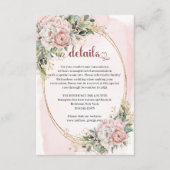 Carte D'accompagnement Dusty Pink Floral Eucalyptus Wedding Details  (Devant)